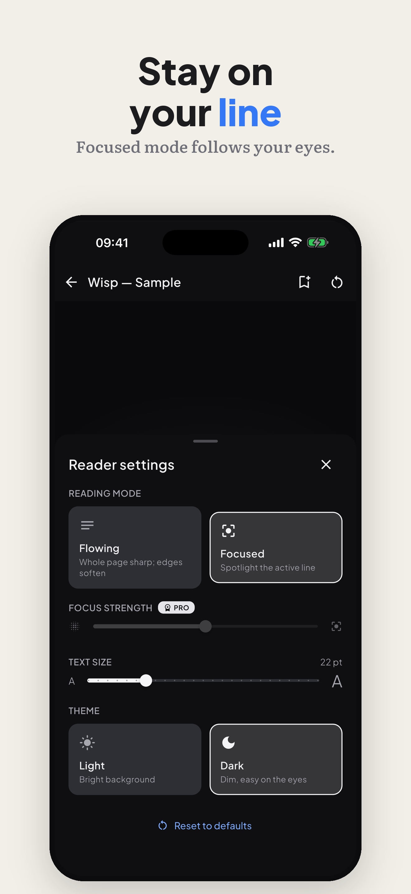 Stay on your line — Focused mode settings